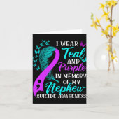 Wear Teal Purple In Memory Of My Nephew Suicide Aw Karte (Gelbe Blume)
