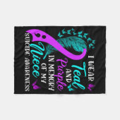 Wear Teal Purple In Memory Of My Niece Suicide Awa Fleecedecke (Vorderseite (Horizontal))