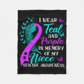Wear Teal Purple In Memory Of My Niece Suicide Awa Fleecedecke (Vorderseite)