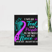 Wear Teal Purple In Memory Of My Niece Suicide Awa Karte (Vorderseite)