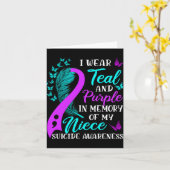 Wear Teal Purple In Memory Of My Niece Suicide Awa Karte (Gelbe Blume)