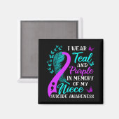 Wear Teal Purple In Memory Of My Niece Suicide Awa Magnet (Vorderseite/Rückseite)