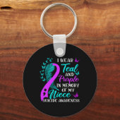 Wear Teal Purple In Memory Of My Niece Suicide Awa Schlüsselanhänger (Vorderseite)