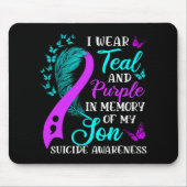 Wear Teal Purple In Memory Of My Son Suicide Aware Mousepad (Vorne)