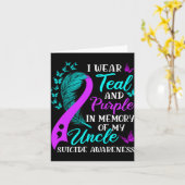 Wear Teal Purple In Memory Of My Uncle Suicide Awa Karte (Gelbe Blume)