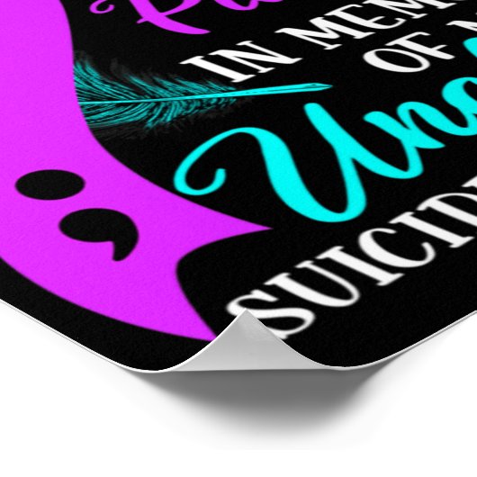 Wear Teal Purple In Memory Of My Uncle Suicide Awa Poster (Ecke)