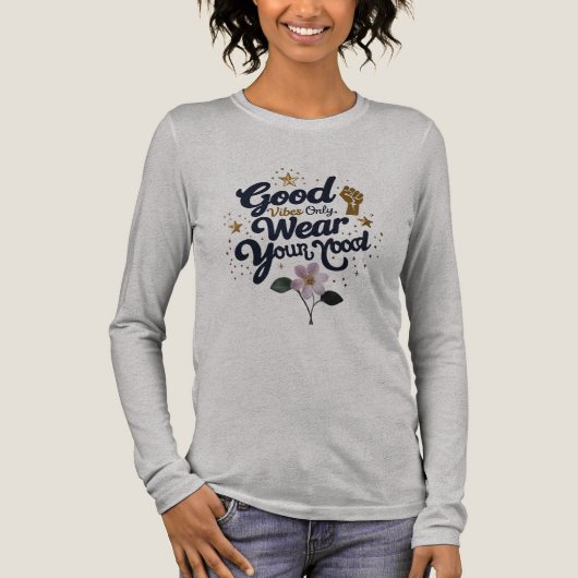 Wear Your Mood – Shine with Good Vibes Tri-Blend Shirt (Vorderseite)