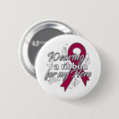 Wearing a Burgundy Ribbon For My Hero Button (Vorne & Hinten)