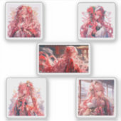 wearing Kimono, cute anime girls Aufkleber (Vorderseite)