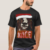 Wearing Santa Hat Nice Sign Christmas Goat T-Shirt (Vorderseite)