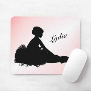Weary Ballerina Personalisiert w Name Pink Mousepad