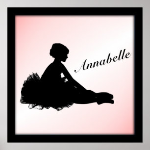 Weary Ballerina Personalisiert w Name Pink Poster