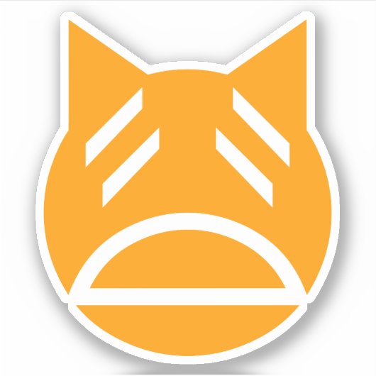 Weary Emoji Cat Aufkleber (Vorderseite)