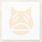 Weary Emoji Cat Glasuntersetzer (Rückseite)
