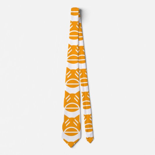 Weary Emoji Cat Krawatte (Vorderseite)