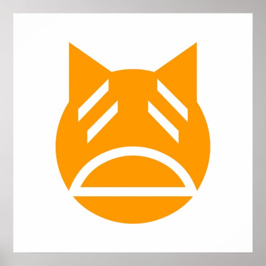 Weary Emoji Cat Poster (Vorne)