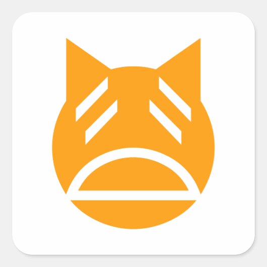 Weary Emoji Cat Quadratischer Aufkleber (Vorderseite)