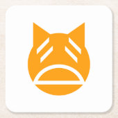 Weary Emoji Cat Rechteckiger Pappuntersetzer (Vorderseite)