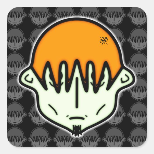 Weary Greenish Typ mit Goatev3 Quadratischer Aufkleber (Vorderseite)