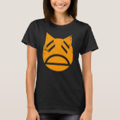 Weary Grunge Cat Emoji T-Shirt (Vorderseite)