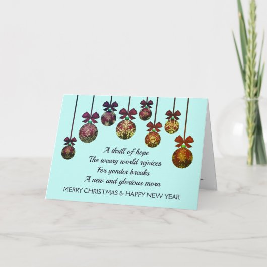 WEARY WORLD REJOICES | Weihnachtsfest Feiertagskarte (Vorderseite)