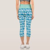 Weasel & Baboon Blue Character Pattern Capri Leggings (Rückseite)