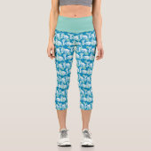 Weasel & Baboon Blue Character Pattern Capri Leggings (Vorderseite)