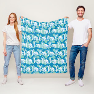 Weasel & Baboon Blue Character Pattern Fleecedecke
