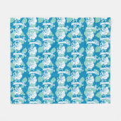 Weasel & Baboon Blue Character Pattern Fleecedecke (Vorderseite (Horizontal))