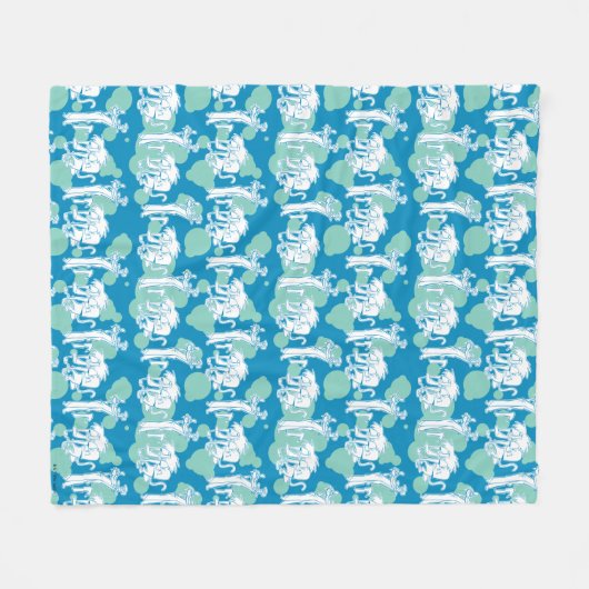 Weasel & Baboon Blue Character Pattern Fleecedecke (Vorderseite (Horizontal))