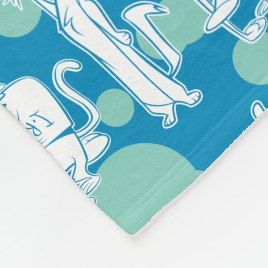 Weasel & Baboon Blue Character Pattern Fleecedecke (Ecke)