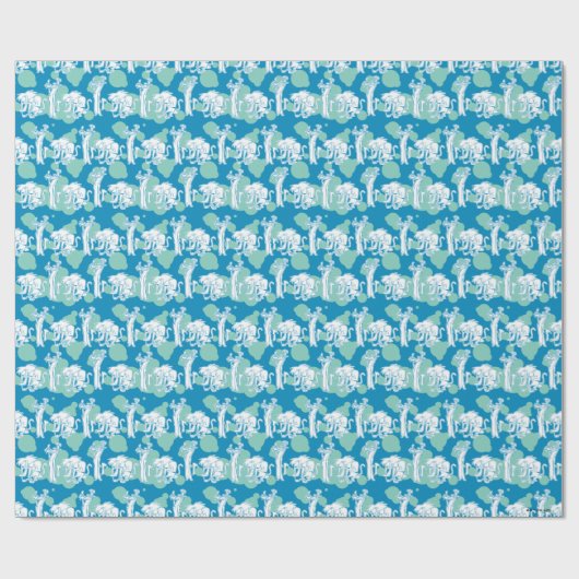 Weasel & Baboon Blue Character Pattern Geschenkpapier (Flach)