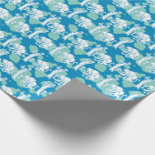 Weasel & Baboon Blue Character Pattern Geschenkpapier (Ecke)