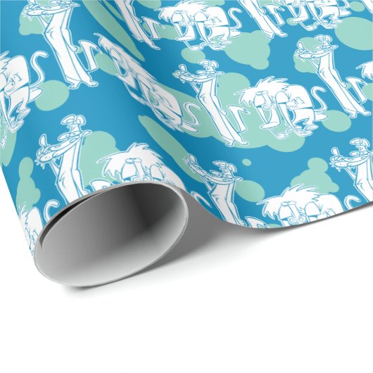 Weasel & Baboon Blue Character Pattern Geschenkpapier (Rolleneckpunkt)