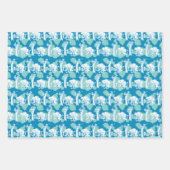 Weasel & Baboon Blue Character Pattern Geschenkpapier Set (Vorderseite 3)