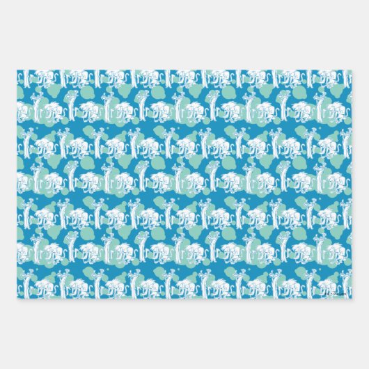 Weasel & Baboon Blue Character Pattern Geschenkpapier Set (Vorderseite 2)