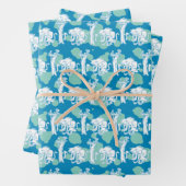 Weasel & Baboon Blue Character Pattern Geschenkpapier Set (Beispiel)