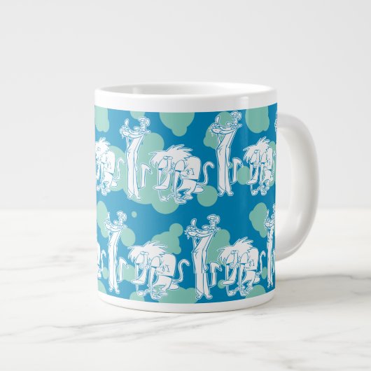 Weasel & Baboon Blue Character Pattern Jumbo-Tasse (Vorderseite Rechts)
