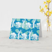 Weasel & Baboon Blue Character Pattern Karte (Gelbe Blume)