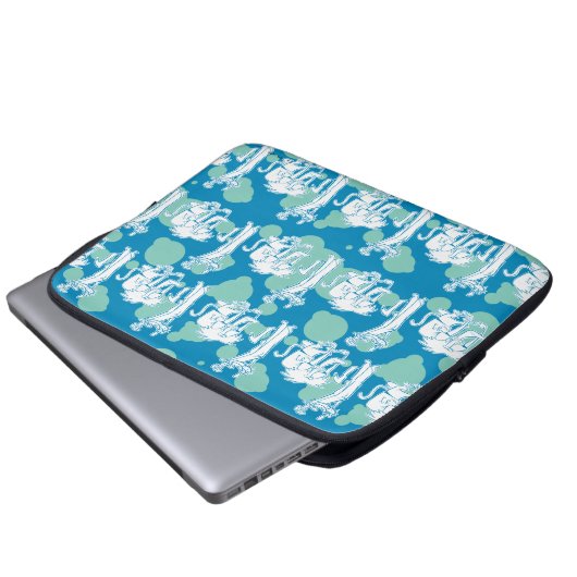 Weasel & Baboon Blue Character Pattern Laptopschutzhülle (Vorne Knopf)