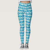 Weasel & Baboon Blue Character Pattern Leggings (Vorderseite)