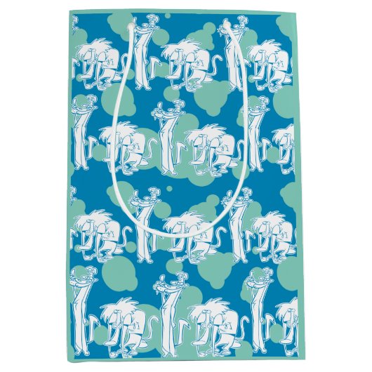 Weasel & Baboon Blue Character Pattern Mittlere Geschenktüte (Vorderseite)