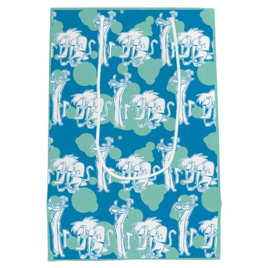 Weasel & Baboon Blue Character Pattern Mittlere Geschenktüte (Rückseite)