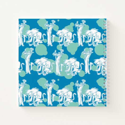 Weasel & Baboon Blue Character Pattern Notizblock (Rückseite)