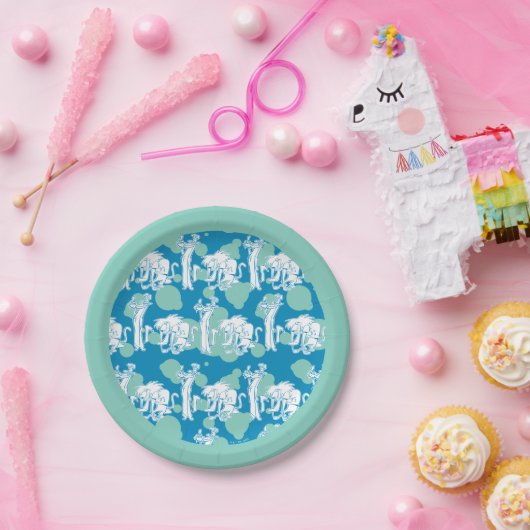 Weasel & Baboon Blue Character Pattern Pappteller (Party)