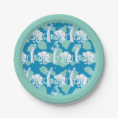 Weasel & Baboon Blue Character Pattern Pappteller (Vorderseite)