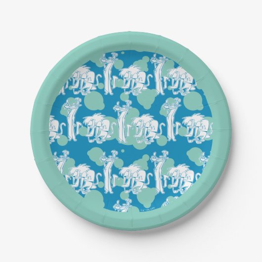 Weasel & Baboon Blue Character Pattern Pappteller (Vorderseite)
