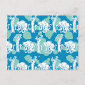 Weasel & Baboon Blue Character Pattern Postkarte (Vorderseite)