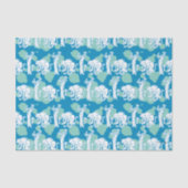 Weasel & Baboon Blue Character Pattern Seidenpapier (Vorderseite)