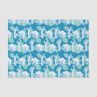 Weasel & Baboon Blue Character Pattern Seidenpapier